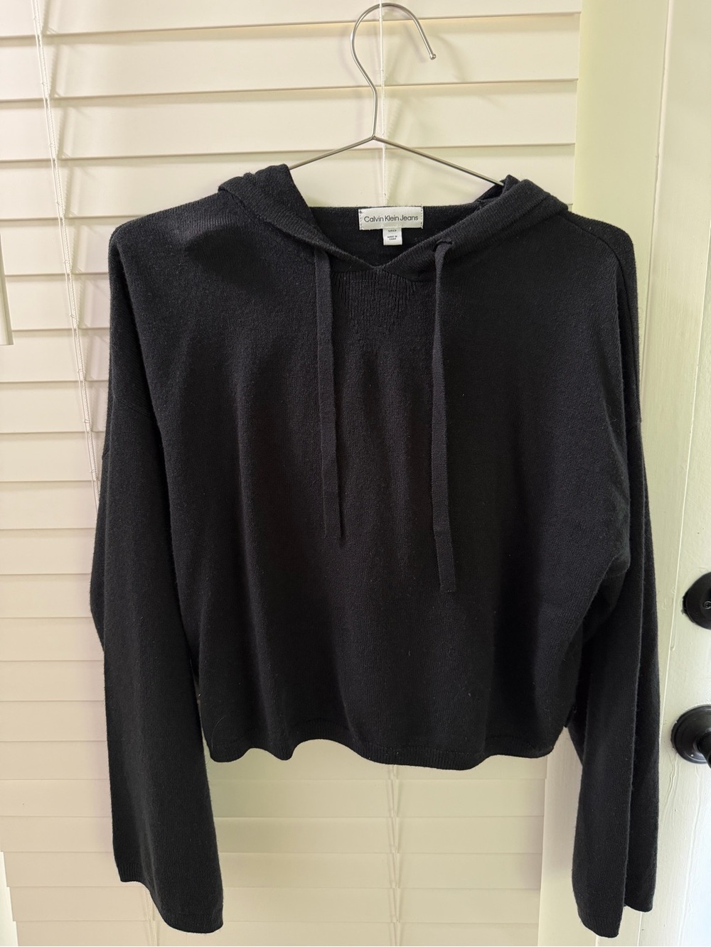 Calvin Klein Jeans Black Hooded Knit Pullover